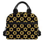 Black And Yellow Star of David Print Insulated Lunch Bag