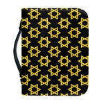 Black And Yellow Star of David Print Leather Bible Cover