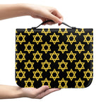 Black And Yellow Star of David Print Leather Bible Cover
