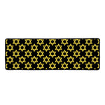 Black And Yellow Star of David Print Long Kitchen Mat