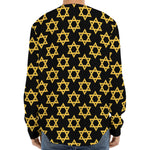 Black And Yellow Star of David Print Long Sleeve Baseball Jersey