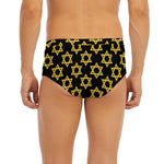 Black And Yellow Star of David Print Men's Briefs