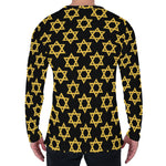 Black And Yellow Star of David Print Men's Long Sleeve T-Shirt