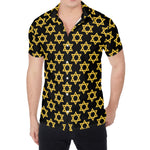 Black And Yellow Star of David Print Men's Shirt