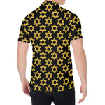 Black And Yellow Star of David Print Men's Shirt