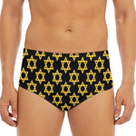Black And Yellow Star of David Print Men's Triangle Swim Briefs