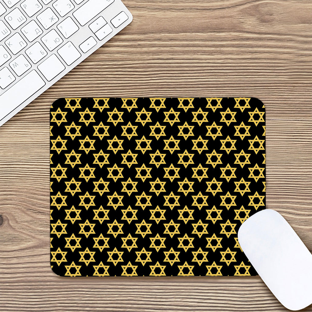 Black And Yellow Star of David Print Mouse Pad