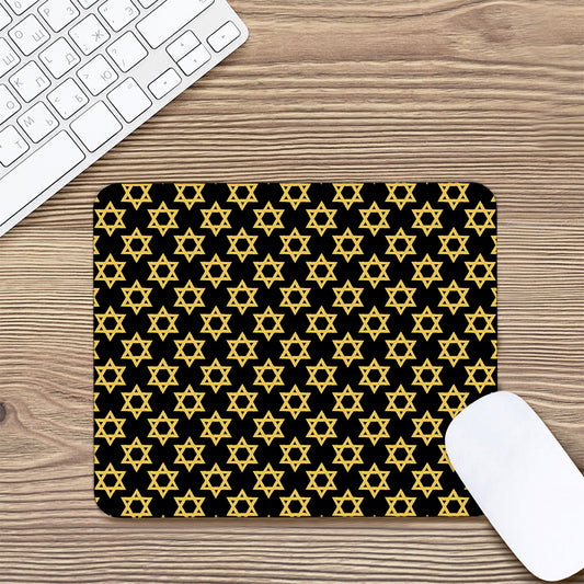 Black And Yellow Star of David Print Mouse Pad
