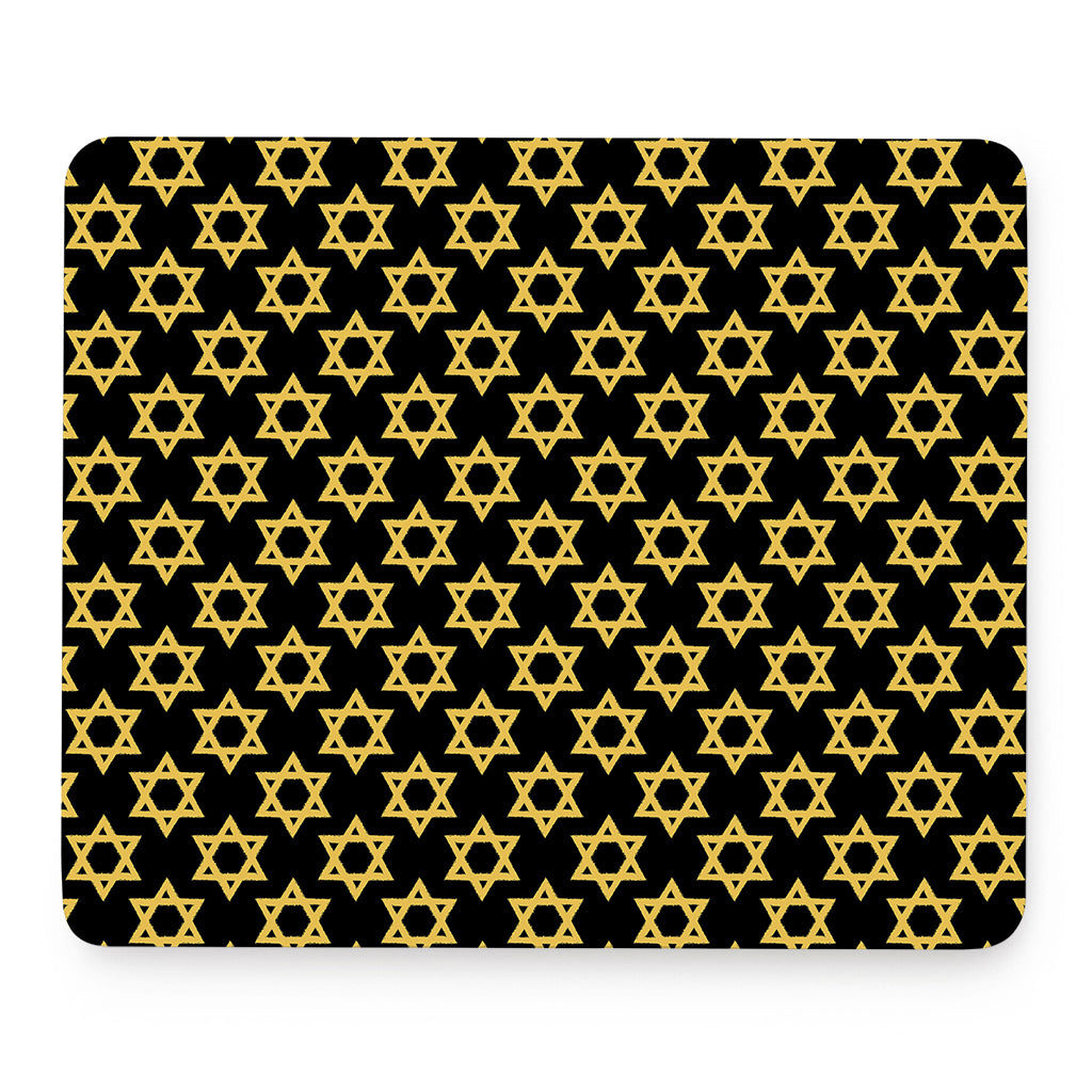 Black And Yellow Star of David Print Mouse Pad