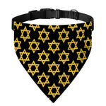 Black And Yellow Star of David Print Over The Collar Dog Bandana