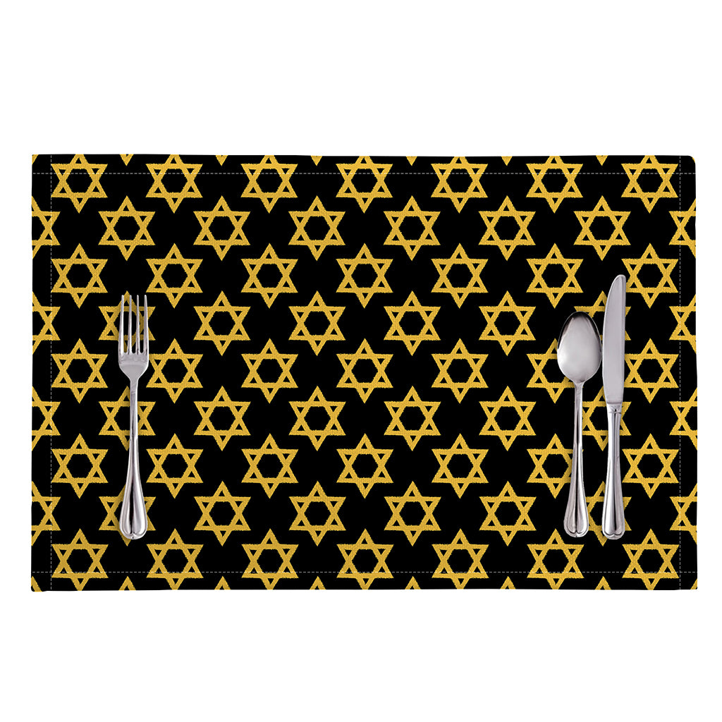 Black And Yellow Star of David Print Placemat
