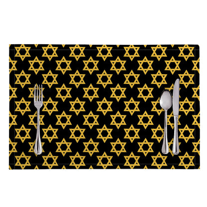 Black And Yellow Star of David Print Placemat