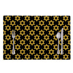 Black And Yellow Star of David Print Placemat