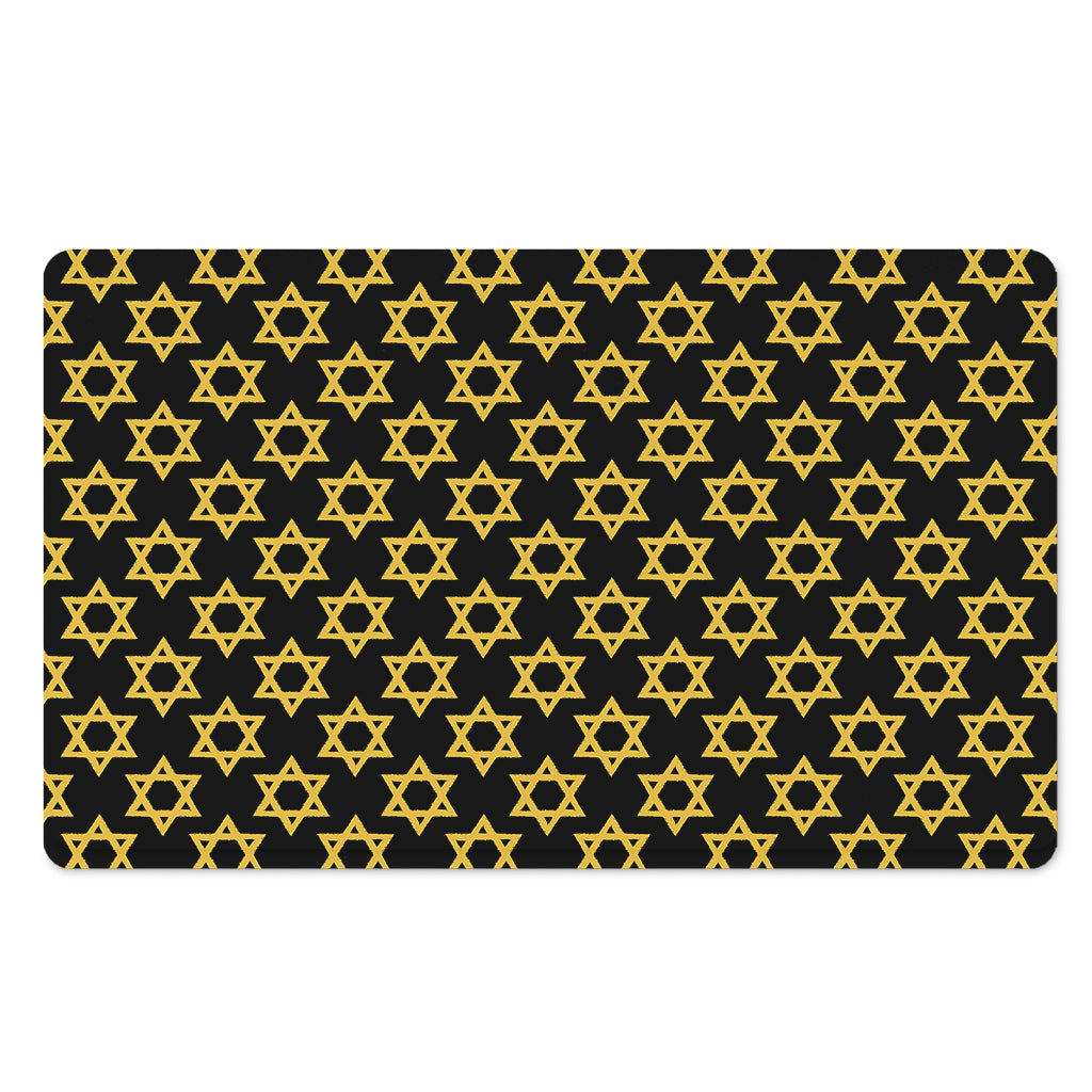 Black And Yellow Star of David Print Polyester Doormat