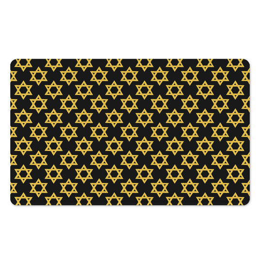 Black And Yellow Star of David Print Polyester Doormat