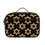 Black And Yellow Star of David Print Portable Lunch Bag