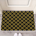 Black And Yellow Star of David Print Rubber Doormat