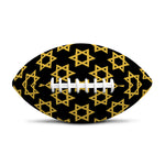 Black And Yellow Star of David Print Rugby Ball