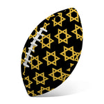 Black And Yellow Star of David Print Rugby Ball