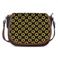 Black And Yellow Star of David Print Saddle Bag