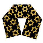 Black And Yellow Star of David Print Scarf