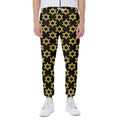 Black And Yellow Star of David Print Joggers