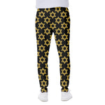 Black And Yellow Star of David Print Scuba Joggers