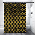 Black And Yellow Star of David Print Shower Curtain