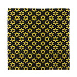 Black And Yellow Star of David Print Silk Bandana
