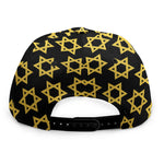 Black And Yellow Star of David Print Snapback Cap
