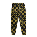 Black And Yellow Star of David Print Sweatpants