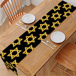 Black And Yellow Star of David Print Table Runner