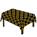 Black And Yellow Star of David Print Tablecloth