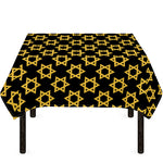 Black And Yellow Star of David Print Tablecloth