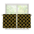 Black And Yellow Star of David Print Tier Curtains