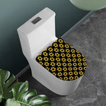 Black And Yellow Star of David Print Toilet Lid Cover