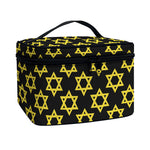 Black And Yellow Star of David Print Travel Makeup Bag