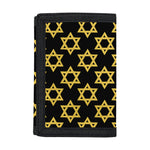 Black And Yellow Star of David Print Trifold Wallet
