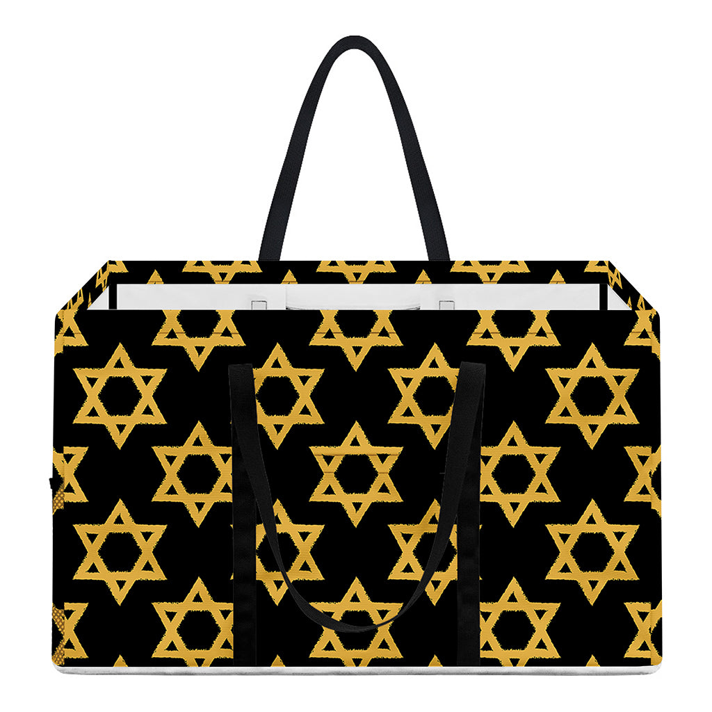 Black And Yellow Star of David Print Utility Tote Bag