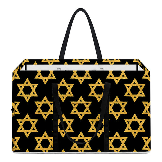 Black And Yellow Star of David Print Utility Tote Bag
