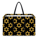 Black And Yellow Star of David Print Utility Tote Bag