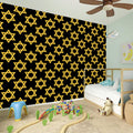 Black And Yellow Star of David Print Wall Sticker