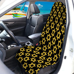 Black And Yellow Star of David Print Waterproof Car Seat Cover