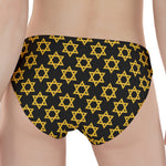 Black And Yellow Star of David Print Women's Panties