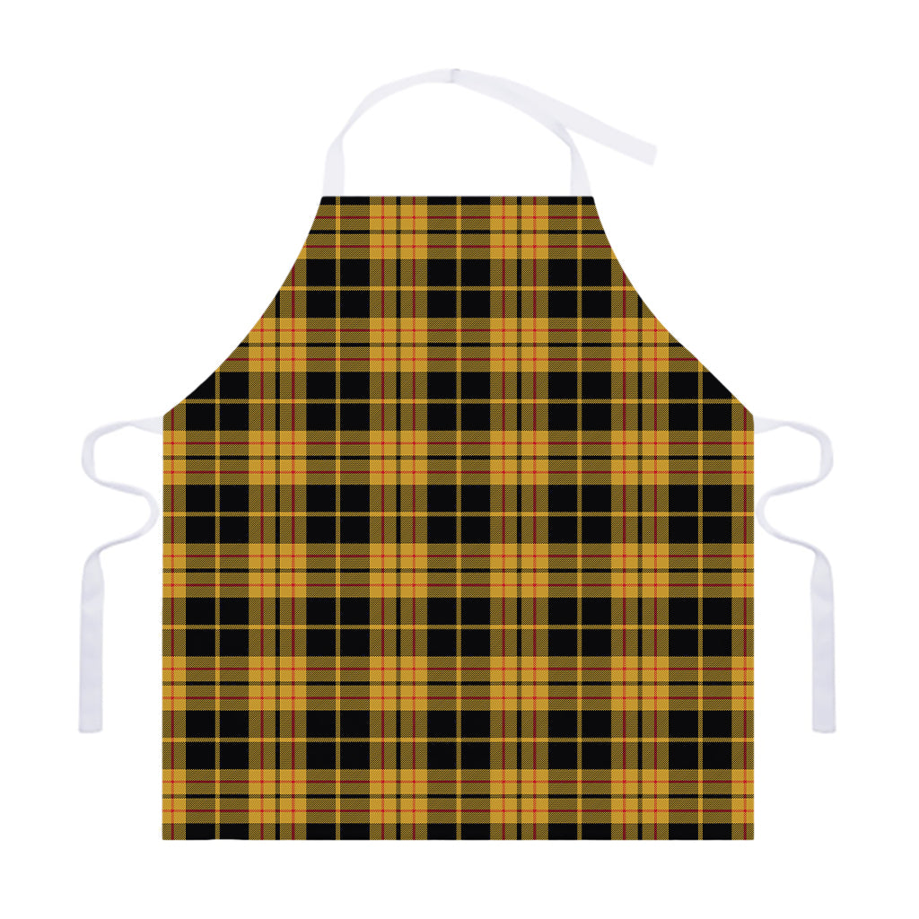 Black And Yellow Tartan Pattern Print Adjustable Apron