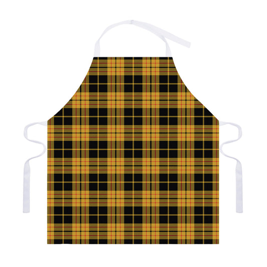 Black And Yellow Tartan Pattern Print Adjustable Apron
