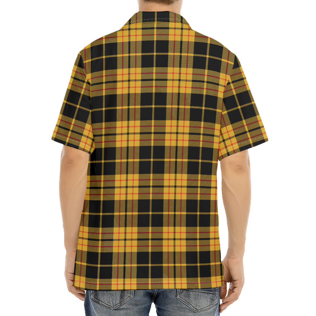 Black And Yellow Tartan Pattern Print Aloha Shirt