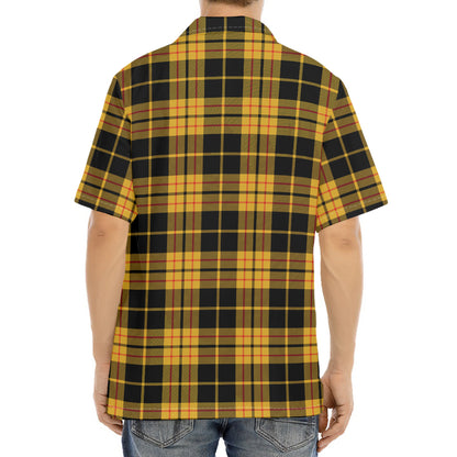 Black And Yellow Tartan Pattern Print Aloha Shirt