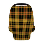 Black And Yellow Tartan Pattern Print Baby Seat Cover