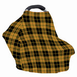 Black And Yellow Tartan Pattern Print Baby Seat Cover